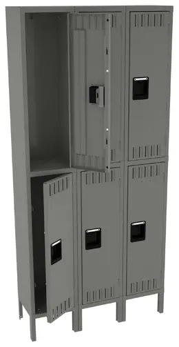 Three Double-Tier Lockers with Legs - Standard