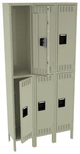 Three Double-Tier Lockers with Legs - Standard
