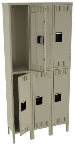 Three Double-Tier Lockers with Legs - Standard