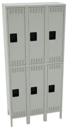 Three Double-Tier Lockers with Legs - Standard