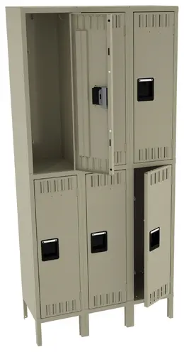 Three Double-Tier Lockers with Legs - Standard