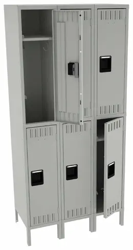 Three Double-Tier Lockers with Legs - Standard