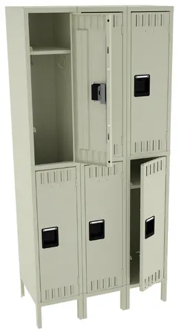 Three Double-Tier Lockers with Legs - Standard