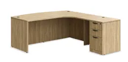 Bow Front L Shaped Desk - PL Laminate