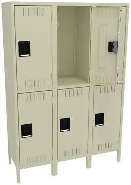 Three Double-Tier Lockers with Legs - Standard