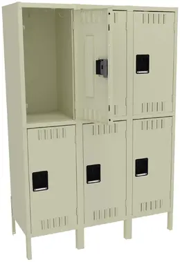 Three Double-Tier Lockers with Legs - Standard
