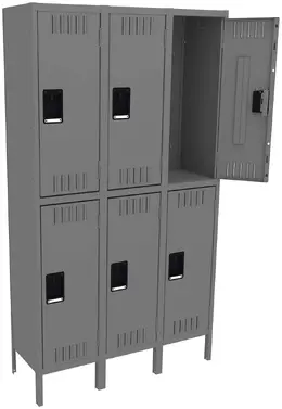 Three Double-Tier Lockers with Legs - Standard