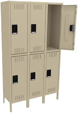 Three Double-Tier Lockers with Legs - Standard