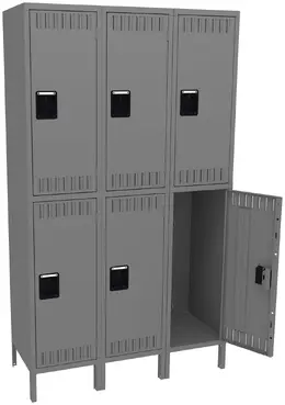 Three Double-Tier Lockers with Legs - Standard