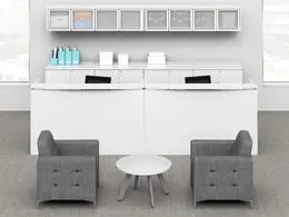 2 Person Reception Desk with Storage - PL Laminate