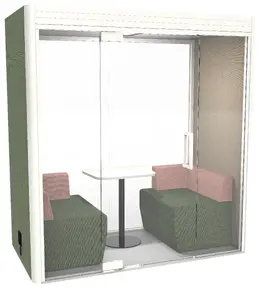 Privacy Booth with Glass Rear Wall - Linear