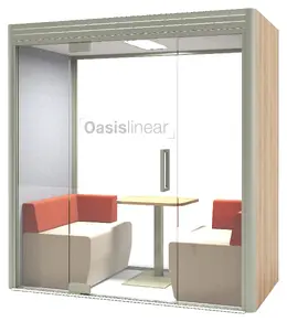 Privacy Booth with Glass Rear Wall - Linear