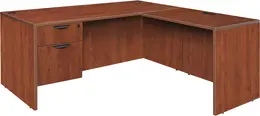 L Shaped Desk with Suspended Pedestal - Legacy