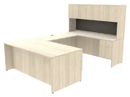 U Shaped Desk with Hutch and Drawers - Concept 400E