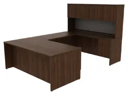 U Shaped Desk with Hutch and Drawers - Concept 400E