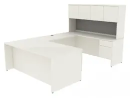 U Shaped Desk with Hutch and Drawers - Concept 400E