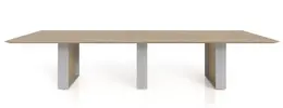 Rectangular Conference Table with Aluminum Accent Base