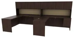 2 Person Desk with Hutch and Drawers - Concept 400E