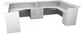 2 Person Reception Desk with Drawers - Maverick