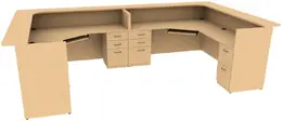 2 Person Reception Desk with Drawers - Maverick