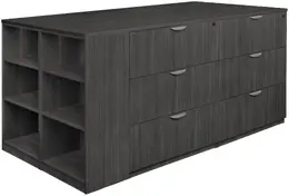 Lateral File Quad with Bookcase - Legacy