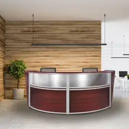 2 Person Curved Reception Desk - Marque Plexi