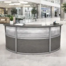 3 Person Curved Reception Desk - Marque Plexi