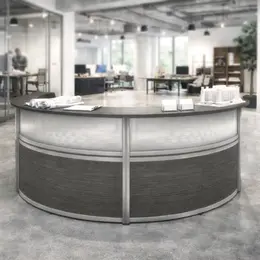 Curved Front Reception Desk - Marque Plexi