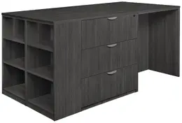 3 Person Standing Desk with Lateral Drawers - Legacy