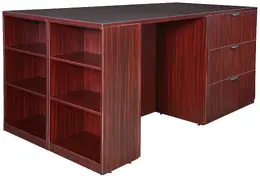 3 Person Standing Desk with Lateral Drawers - Legacy