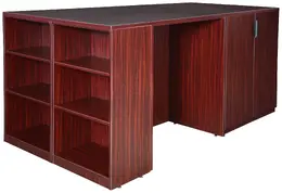 3 Person Standing Desk with Storage Cabinet - Legacy