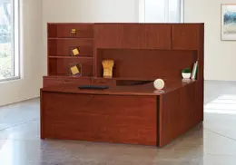 Bow Front U Shaped Desk with Storage - Napa