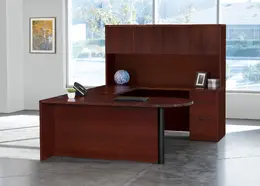 U Shaped Peninsula Desk with Hutch - Napa