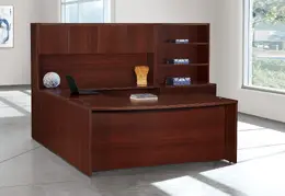 Bow Front U Shaped Desk with Storage - Napa