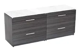 Double Lateral Filing Cabinet with Glass Top - Potenza