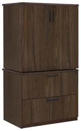 Lateral File Cabinet with Storage - Amber