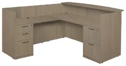 L Shaped Reception Desk - Amber