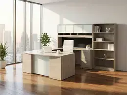 Bow Front U Shape Desk with Storage - Potenza