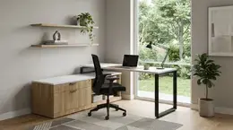 Modern L Shaped Desk with Storage - Elements