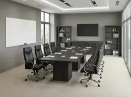 Conference Table with Chairs and Storage - Tuxedo
