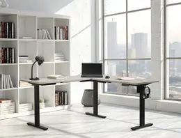 L Shaped Height Adjustable Desk - Primo