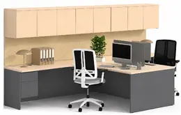 Two Person Desk with Storage - Concept 400E