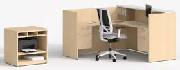 L Shaped Reception Desk with Drawers - Concept 400E