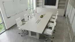 Conference Table with Chairs and Storage Set - Coltello
