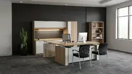 Sit Stand L Shape Desk with Storage Set - Elevare