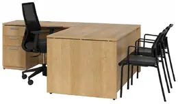 L Shaped Office Desk with Drawers - Morpheo