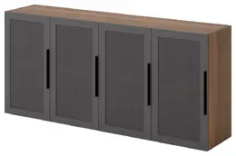 Wall Mounted Hutch with Metal Doors - Quad