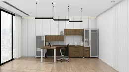 L Shaped Desk with Storage - Quad