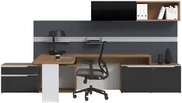 Modern L Shaped Desk with Storage - Nex