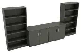 Storage Credenza with Bookcases - HL